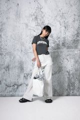 Herringbone Damage Cutting Skirt Pants (INDIGO)