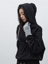 ステッチVネックスウェットフードTシャツ