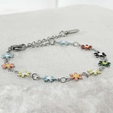 ss-Daisy flower motive array bracelet_multi