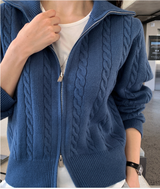 [1,000 Sold] スロー ケーブル ニット ジップアップ / 5カラー