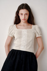 Lace Puff T-shirt (White)