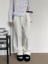  Motion 2WAY Snap Pintuck Wide Banding Long Pants (4 colors)