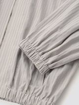 Shirring Zip-up Blouse Jumper_Grey