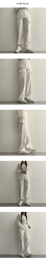 [Short, Basic, Long/S2XL] [Summer Long Pants!] May Back Banded Linen Semi Wide Cotton Cargo Pants