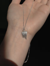 【MADE】 double heart necklace (65cm)