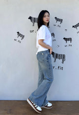 レギュラーセミブーツカットデニムパンツ code 25007