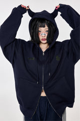 [BASIC] Devil Hoodie Navy