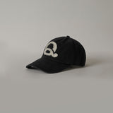 Washed Logo Ball Cap (Black/White)