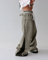 coloring string big cargo wide pants