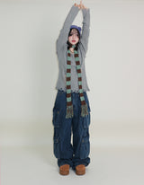 Zelda Double Pocket String Wide Denim Pants