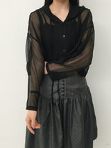 Benny Dot Shirred Midi Skirt (4c)