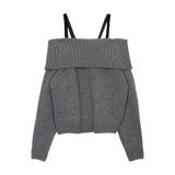 STRAP WOOL OFF SHOULDER KNIT (3 COLORS)