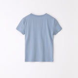 Slim label half tee Skyblue