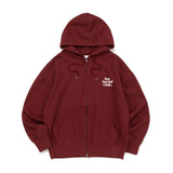SMALL LOGO HOOD ZIP-UP (BURGUNDY)