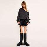 Hairy Zipslit Pullover - Charcoal