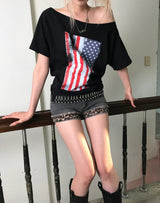 アメリカンフラぐオフショルダーT