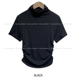 Jamie Shirring Turtleneck Short Sleeve