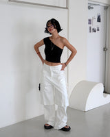 Rose Cosage 3ps Detachable Unbalanced Shoulder Sleeveless