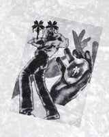 Velvet print Oversized T-Shirt _ WHITE