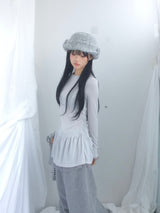 シフォンフリルラインドレス