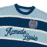 25SS OVERSIZE STRIPE SHORT SLEEVE KNIT BLUE