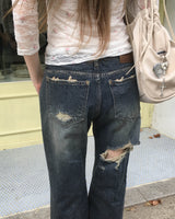 Boy back damage denim pants