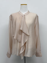 Ruffle Tencel See-through Blouse