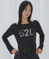 520 BOATNECK SHEER LONG SLEEVE (BLACK) F26QB047