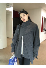 Cape Muffler Loose Fit Knit Cardigan