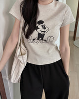 ワッフルプリントショートスリーブTシャツ