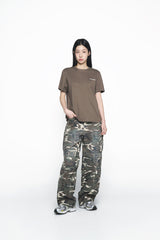 25SS DAMAGE WASHED WIDE CARGO PANTS CAMO