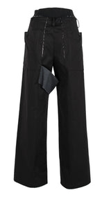 Raw Edge Elastic Pants