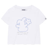 WITTY BUNNY CROP MODAL T-SHIRT [WHITE]