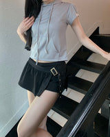 Eyelet low skirt pants