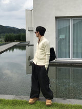 Rib Line Muscle Fit Zip-Up Knit
