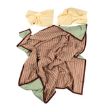 ボーダーラインパターンリバーシブルサマーコンフォーター - Mocha stripe - Q size