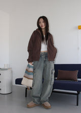 WOOL BLEND COLOR MUFFLER