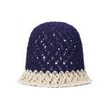 メタルティップクロシェツートーンバケットハット / Navy