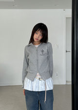PEARL MESH SHIRRING TOP