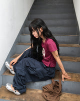 [unisex] Bene Nylon Cargo Parachute Banding Wide Pants