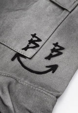 BBD Graffiti Logo Dirty Washing Cargo Shorts (Vintage Gray)
