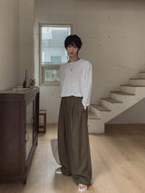Kiku Ice Linen Two-Tuck Slacks