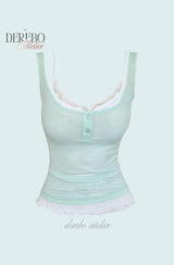 Candy Mint Double Layered Sleeveless (Two Piece) 
