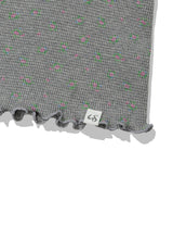 RUFFLE FLOWER BLOUSE(GREY)