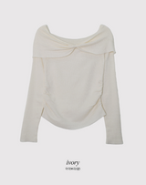 #LH Ribbon Off Shoulder Wool Knit (2color)