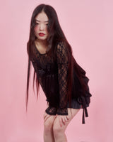 コサージュパフブラウス [BLACK]