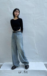 WIDE BLUE DENIM PANTS code 23000
