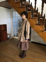 Belted trench half coat (2color)