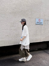 check layered cotton shorts