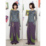 Loose casual stacked banana trousers